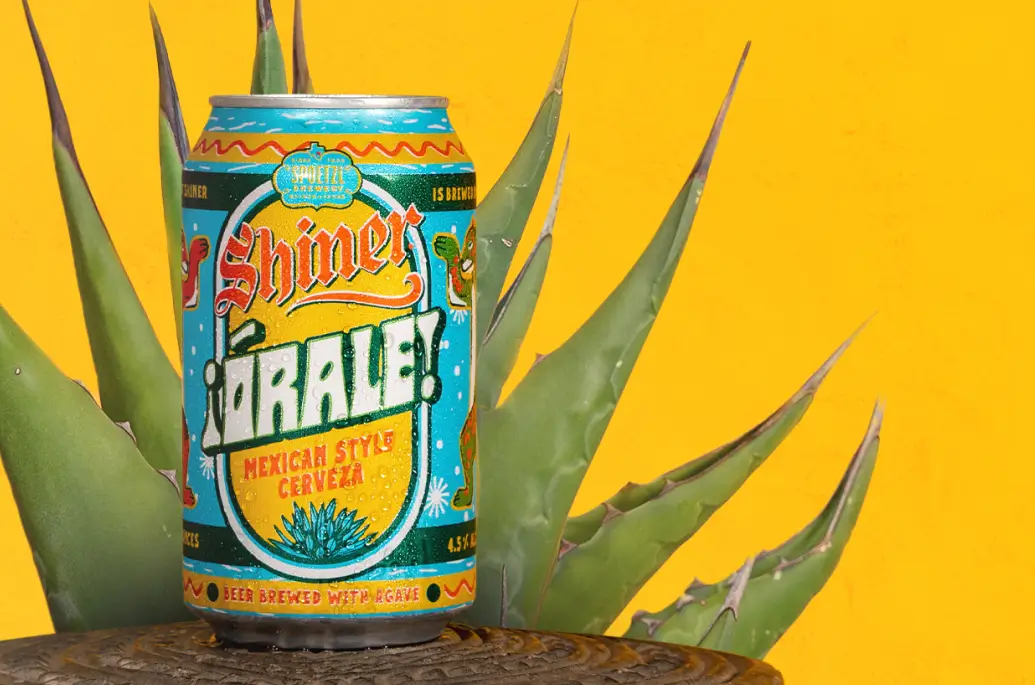 A can of Shiner Orale Mexican Style Cerveza.