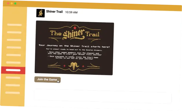 A template of a website with The Shiner Trail game.